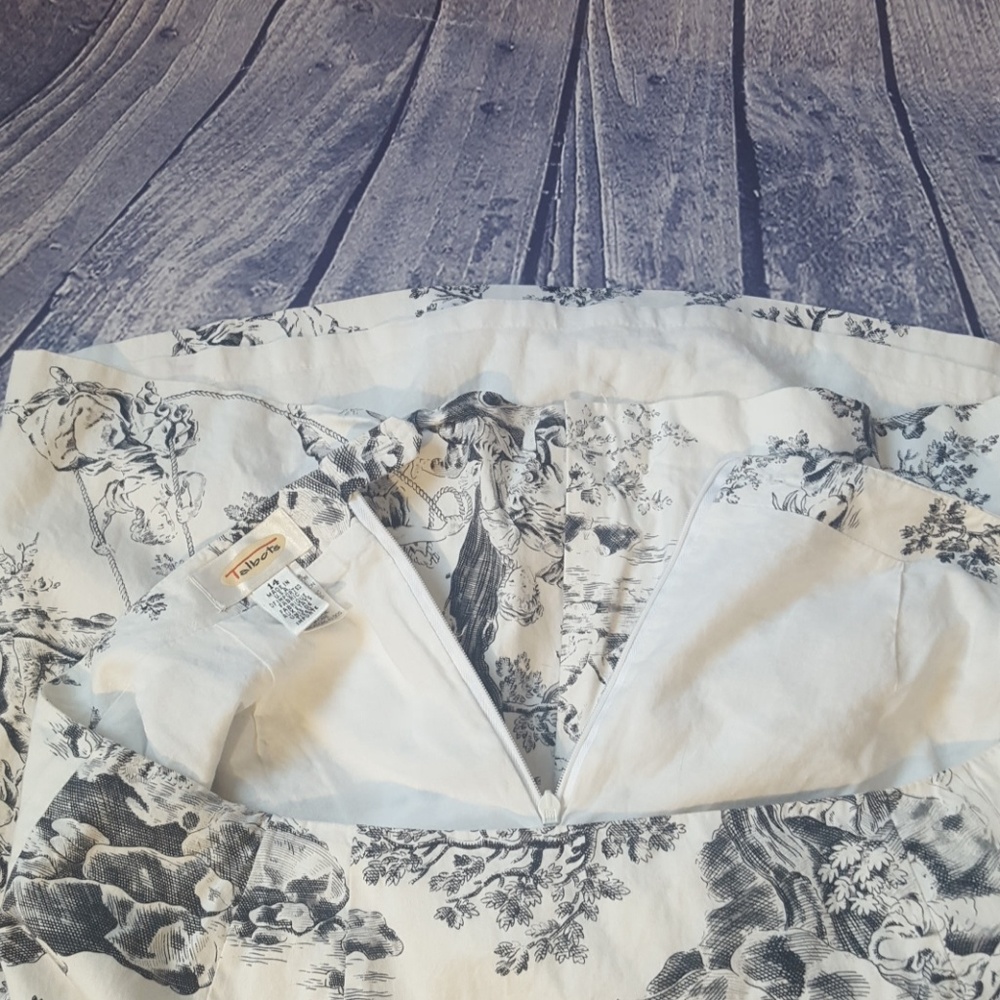 Talbot's Toile Print Cotton Pencil Skirt, Size 14 - Picture 4 of 4